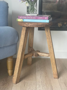 VINTAGE ELM STOOL - RECLAIMED ELM