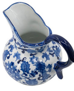 Floral Milk Jug 19cm - Blue & White