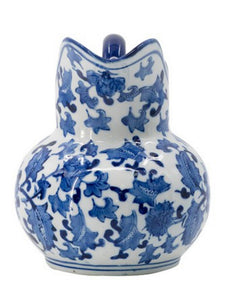 Floral Milk Jug 19cm - Blue & White